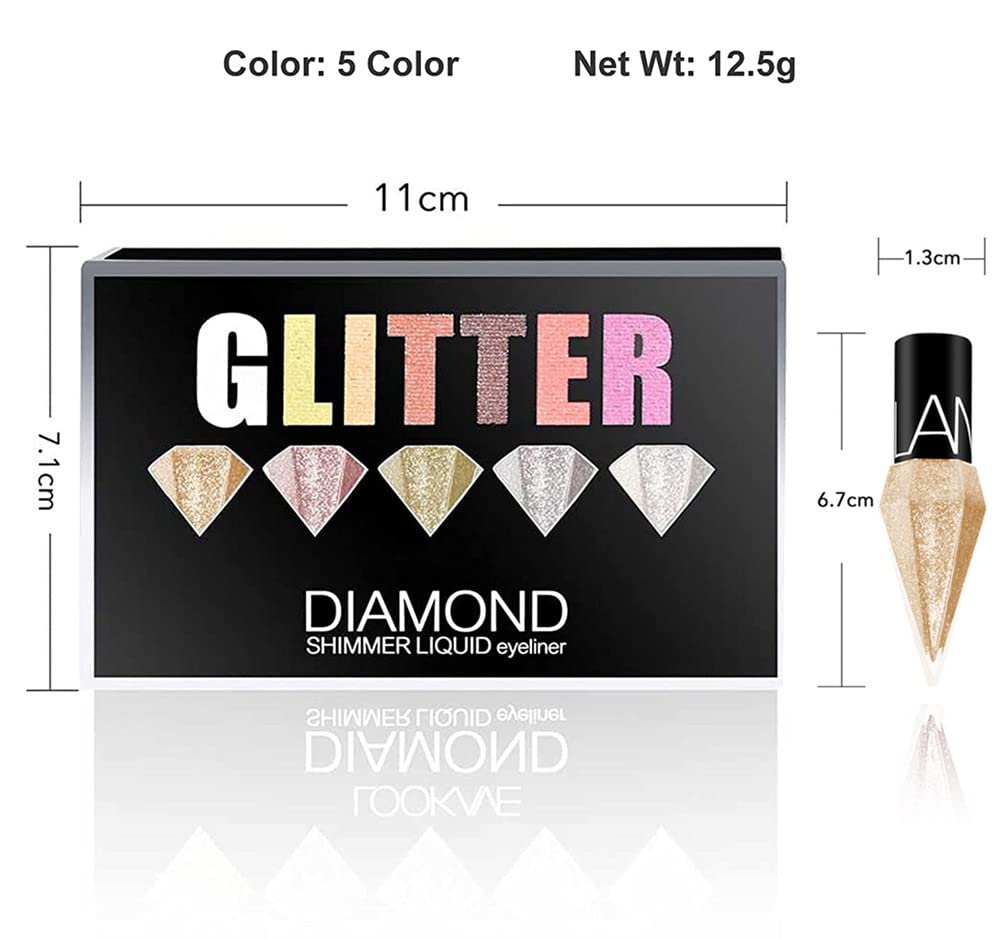 Go Ho Glitter Liquid Eyeliner nib close-up highlights precision tip for detailed artistry.