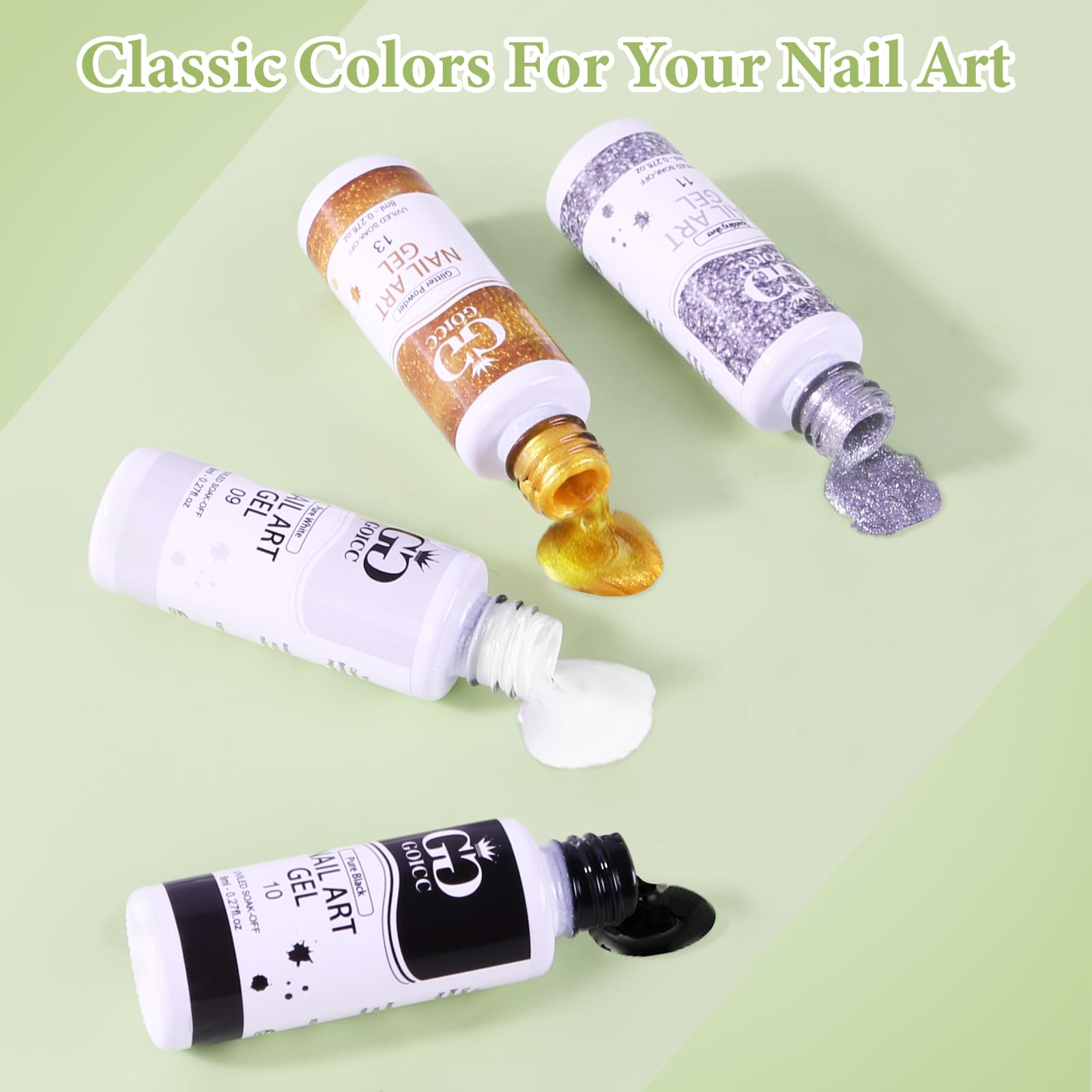 GOICC gel con cepillo ultrafino incorporado para trazos precisos.