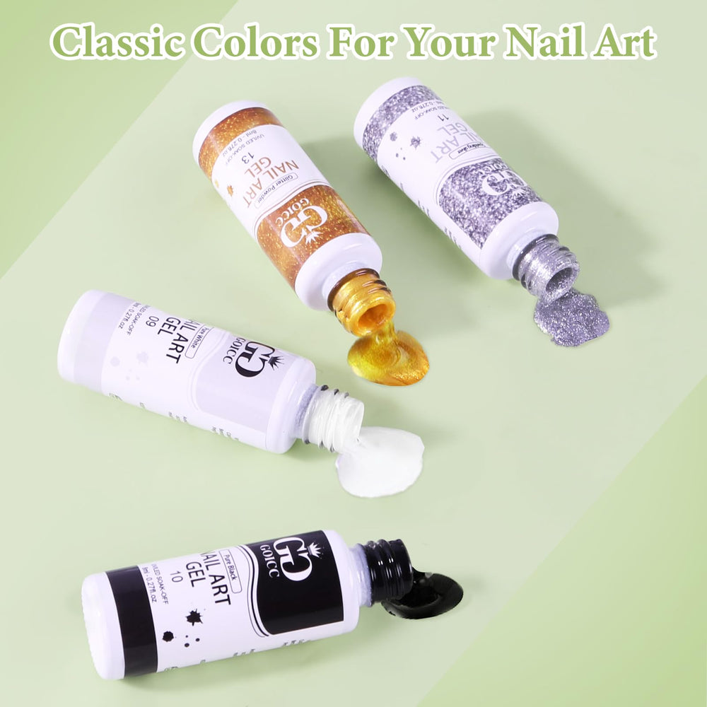 GOICC gel con cepillo ultrafino incorporado para trazos precisos.