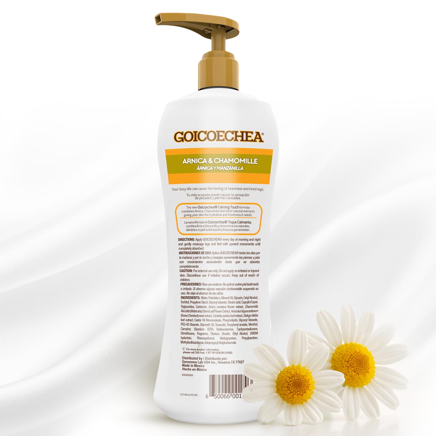 3-pack packaging of Goicoechea Arnica Chamomile Body Lotion for ongoing care