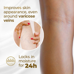 Varicose vein area benefiting from visible hydration relief