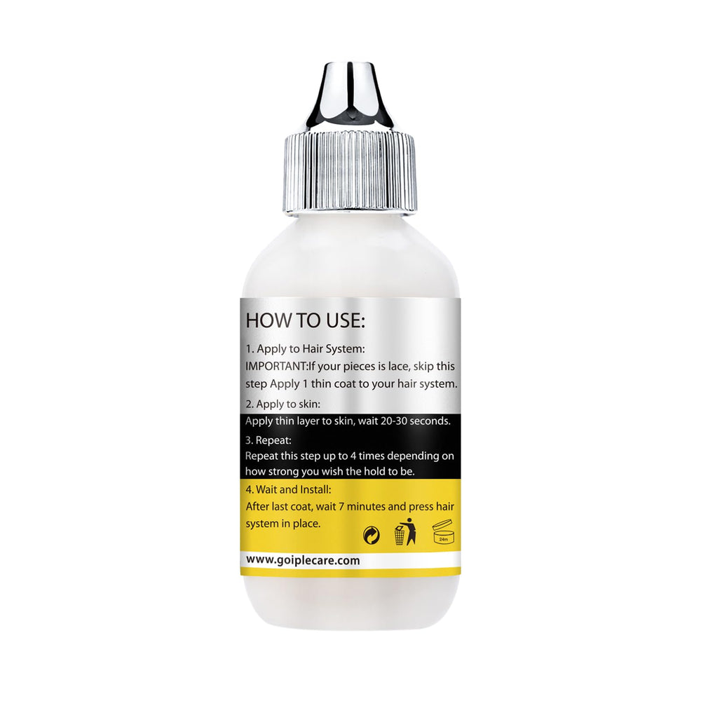 Goiple 2oz wig glue bottle closeup shows clear adhesive