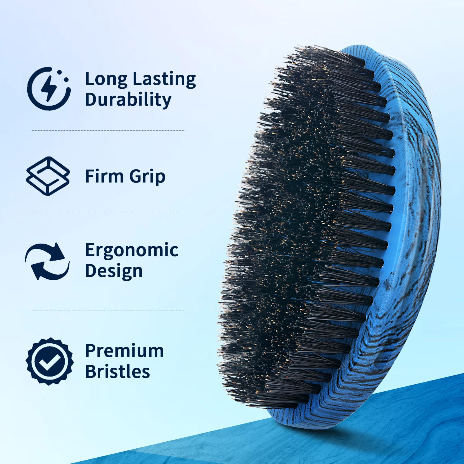 Goiple boar bristle brush close-up showing texture and quality.
