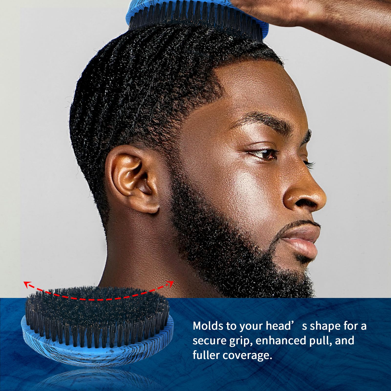 Goiple compact palm brush fits gym bag for on-the-go grooming.