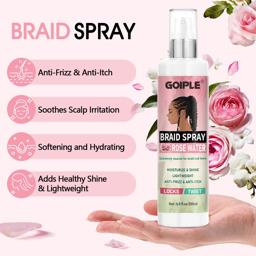 Goiple hidratante para trenzas Rosa Menta, brillo duradero en cada hebra