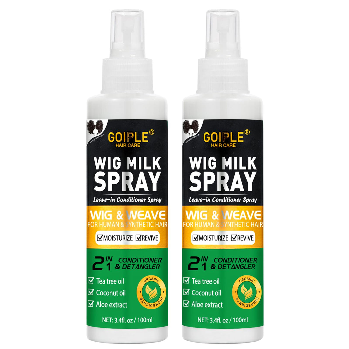 Goiple atomizador leche para pelucas, empaque práctico para llevar.