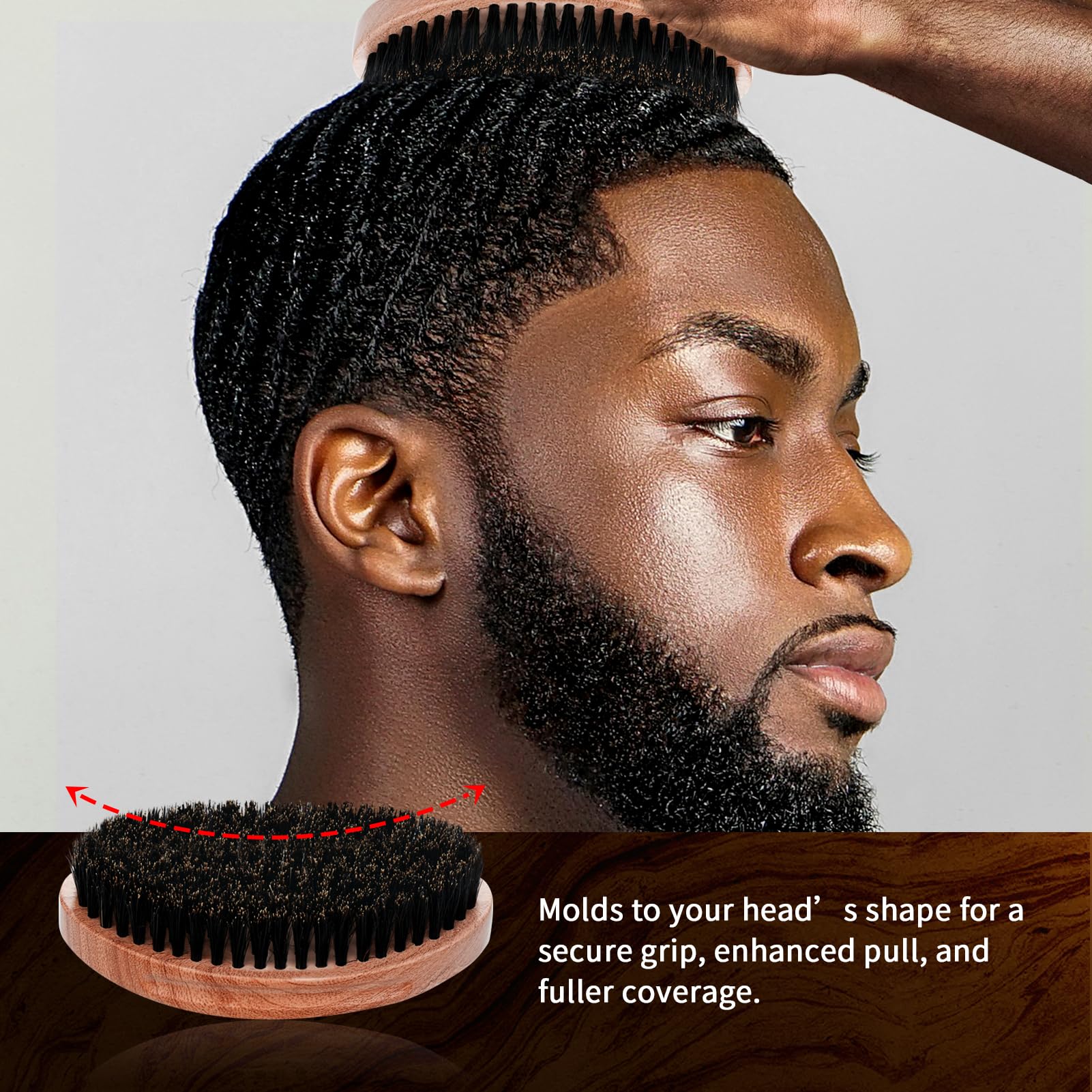 Goiple barber-secret bristle layout enabling quick wave shaping