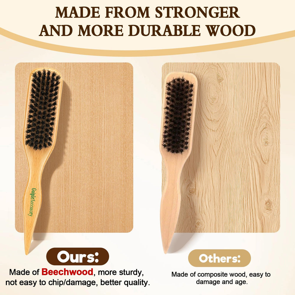 Goiple boar bristles close-up showing smoothing action