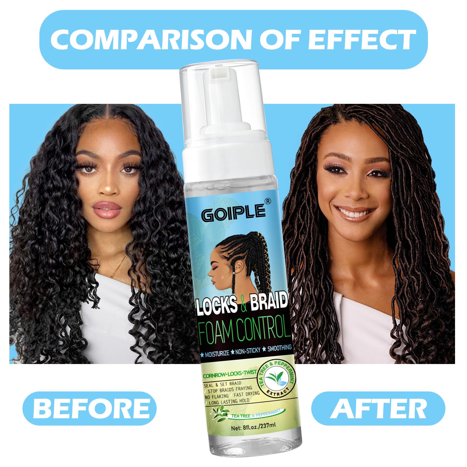 Goiple Braid Foam Mousse with lavender aroma nourishes hair during styling