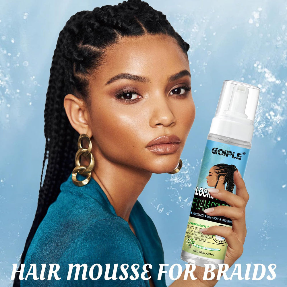 Packaging of Goiple Braid Foam Mousse shows 8 oz bottle design