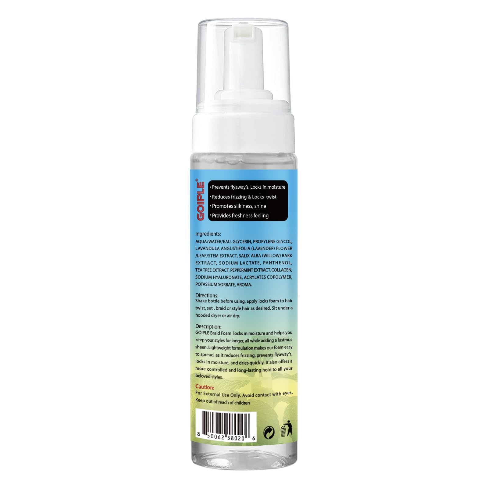 Twists and locs look defined with Goiple Braid Foam Mousse