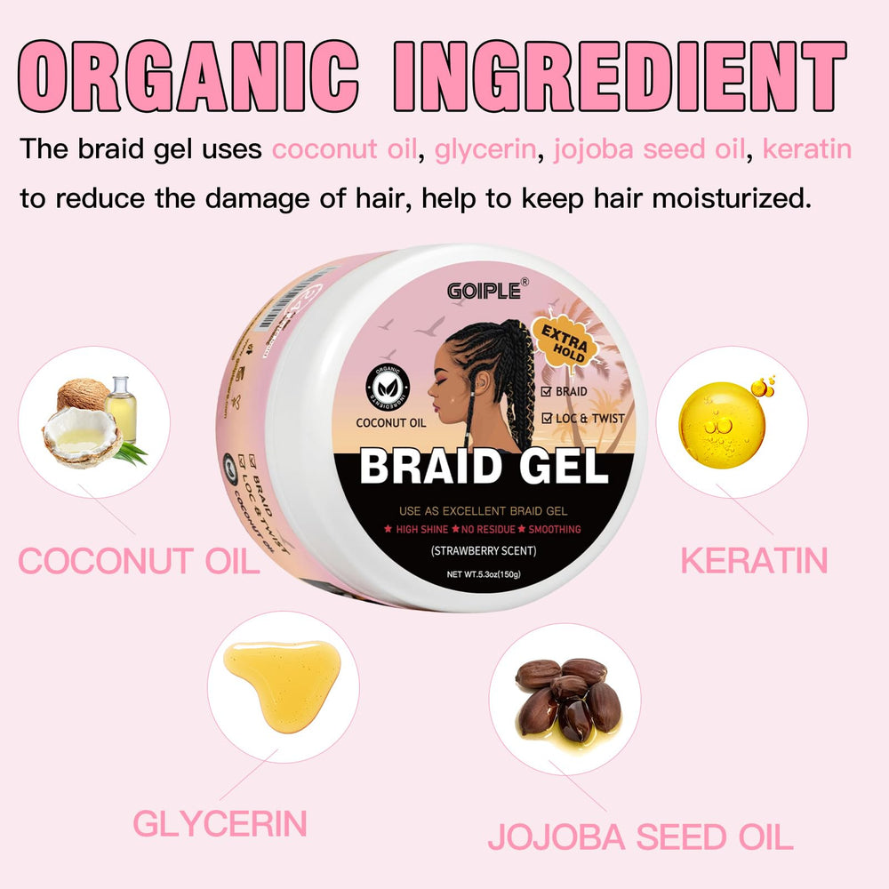 Goiple braid gel being applied on hair for smooth twists and neat edges.