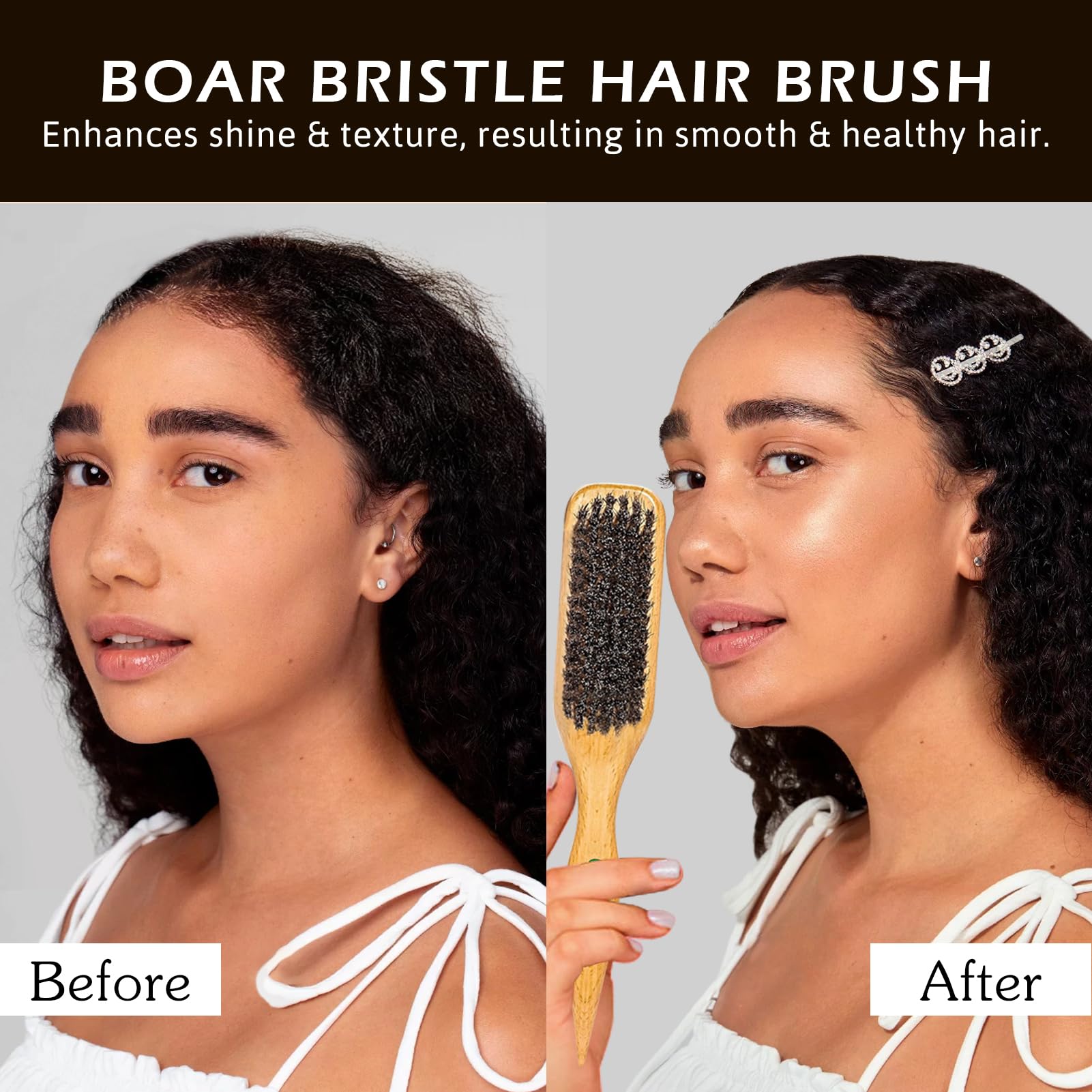 Goiple bun polishing action for refined updos