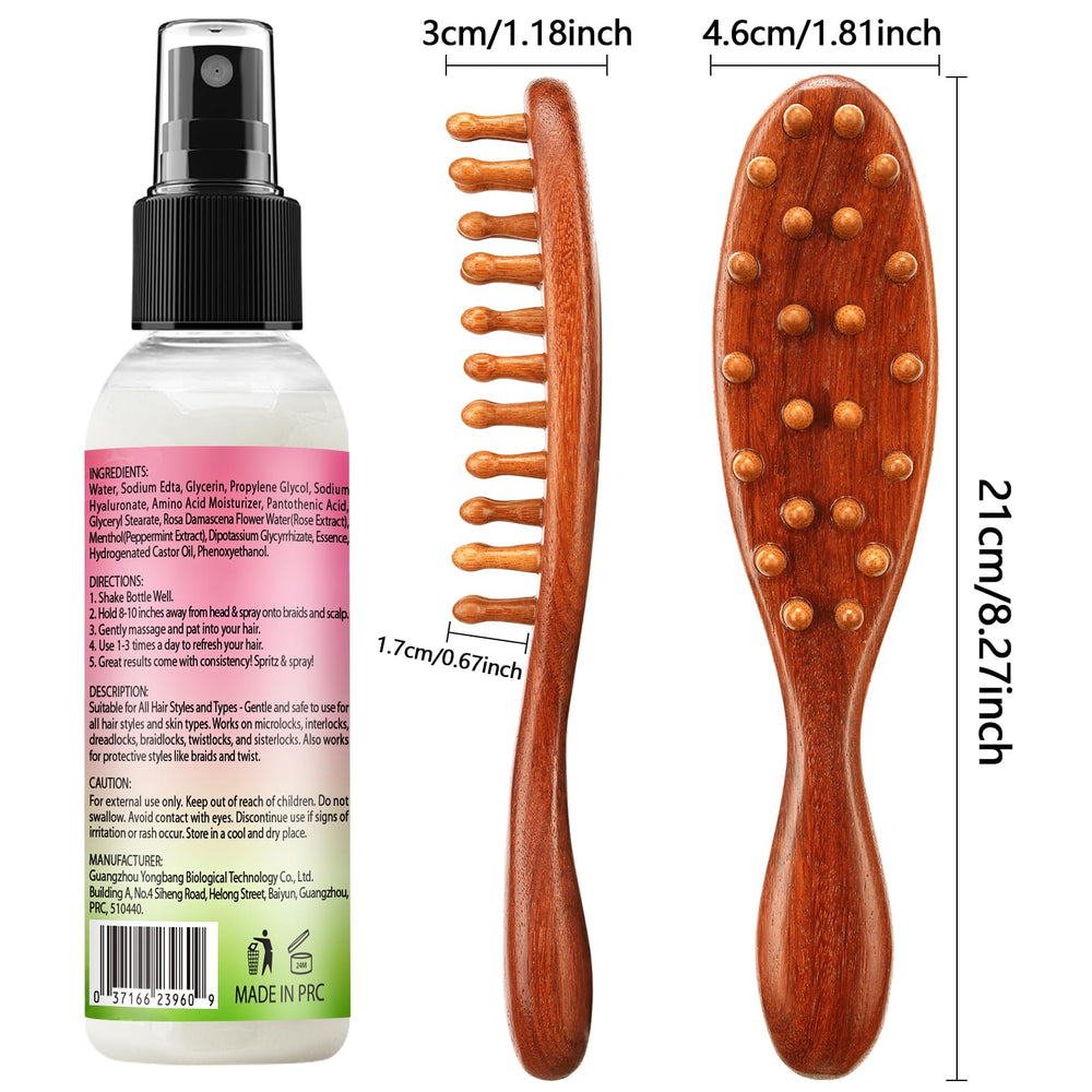 Conjunto Goiple para cuidado diario de locs con rosas.