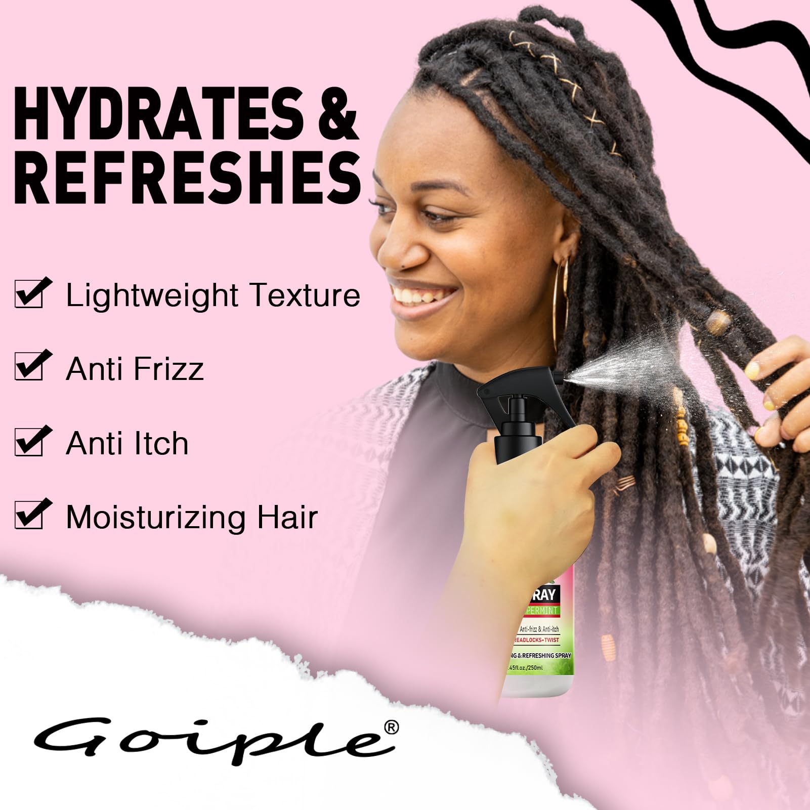 Definición de twists y locs más definida gracias al spray.