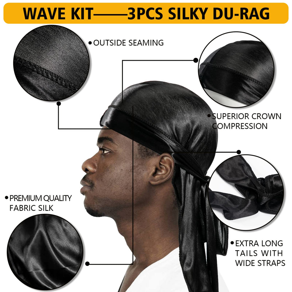 Goiple Durag seda largo para fijación suave durante la noche