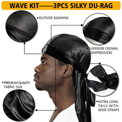 Goiple Durag seda largo para fijación suave durante la noche