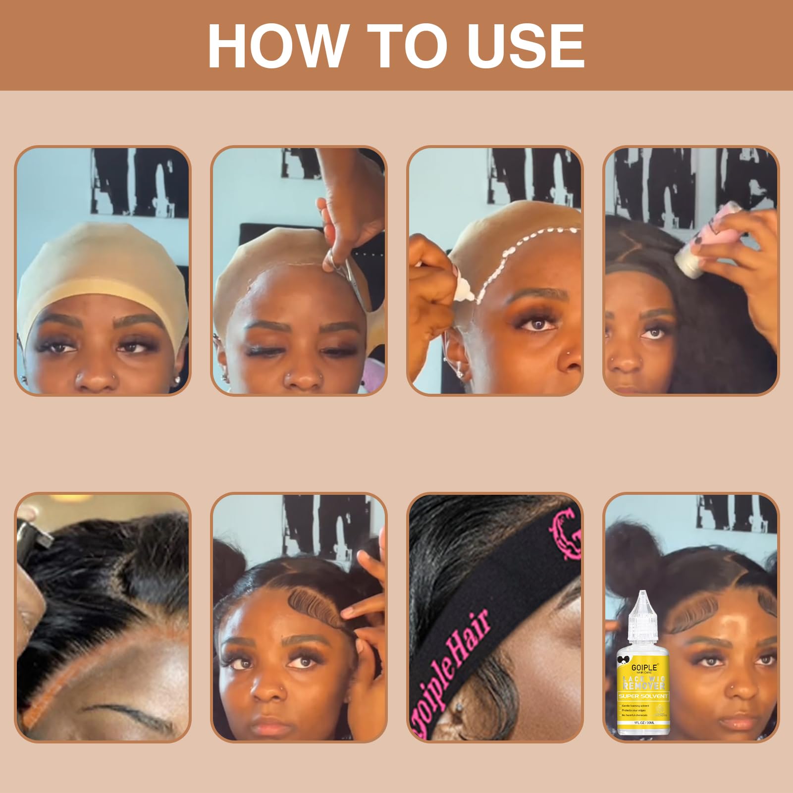 Goiple edge control for sleek wig edges and hold