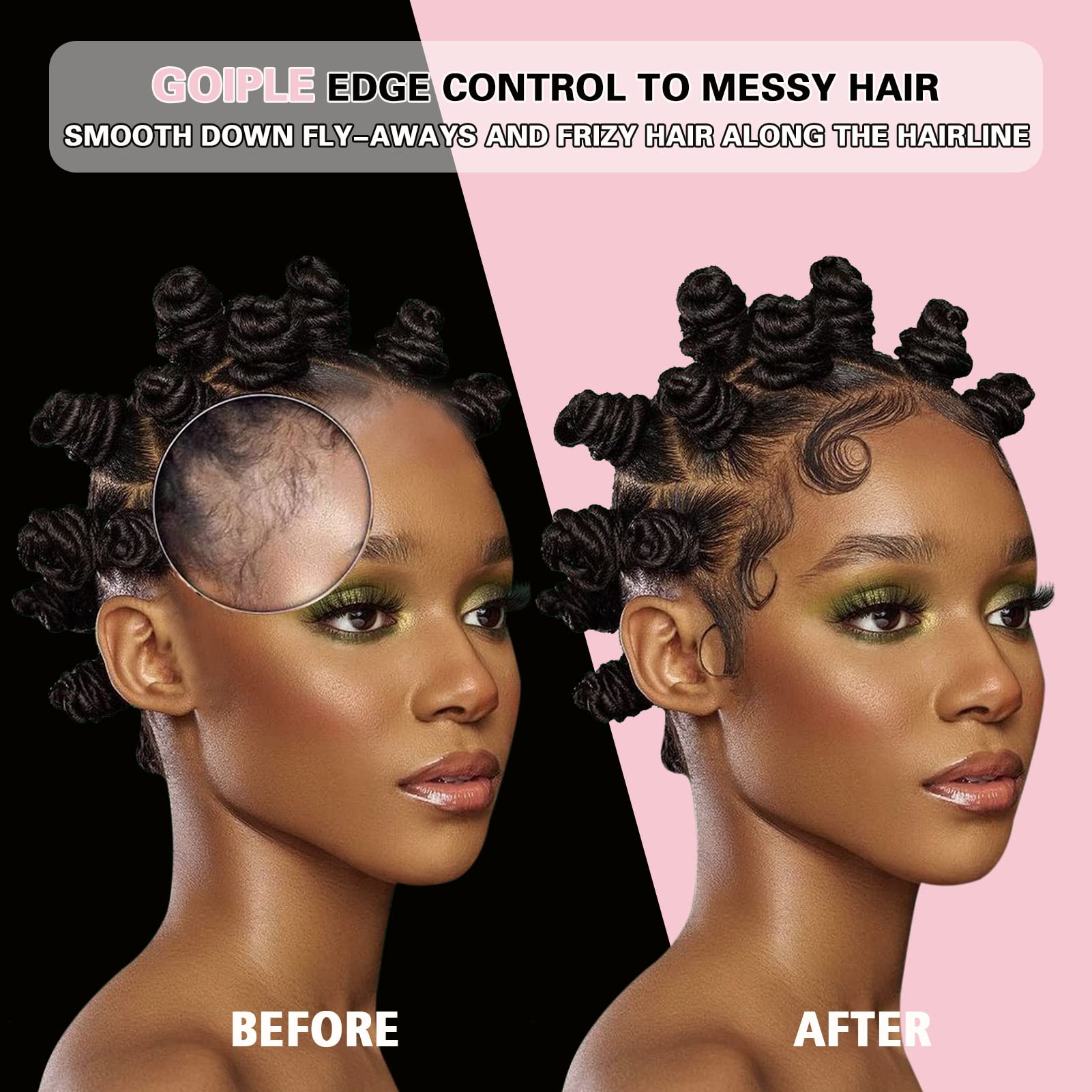Goiple Edge Control Wax sin residuo blanco para acabado natural