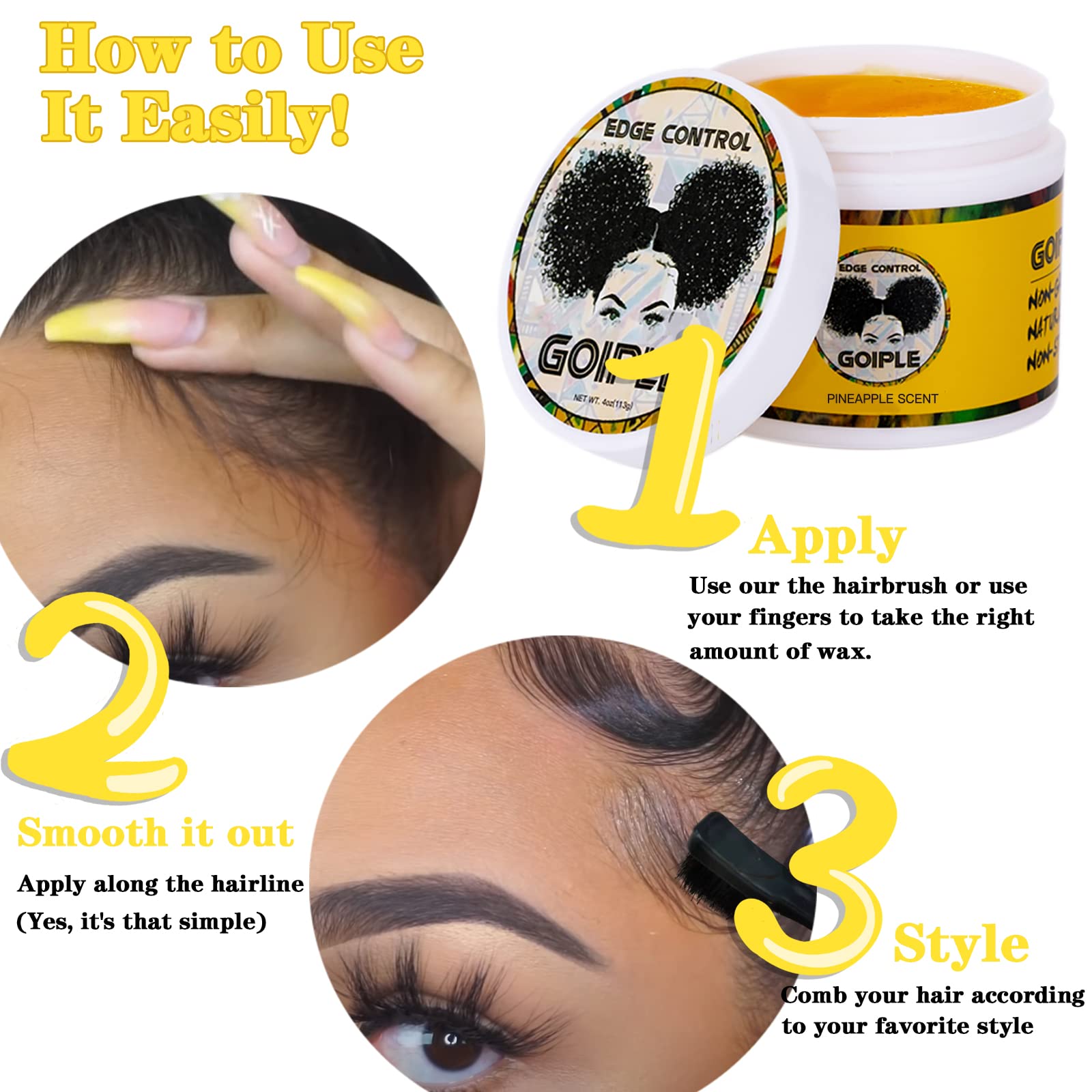 Goiple Edge Wax on edges provides defined lines without flaking.