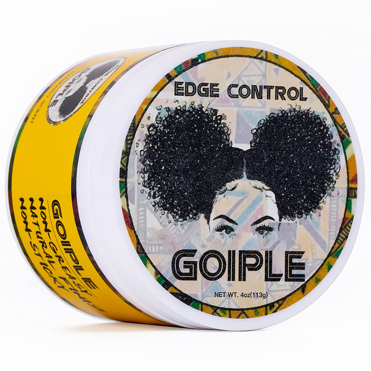 Goiple Edge Wax jar close-up showing shine and hold.