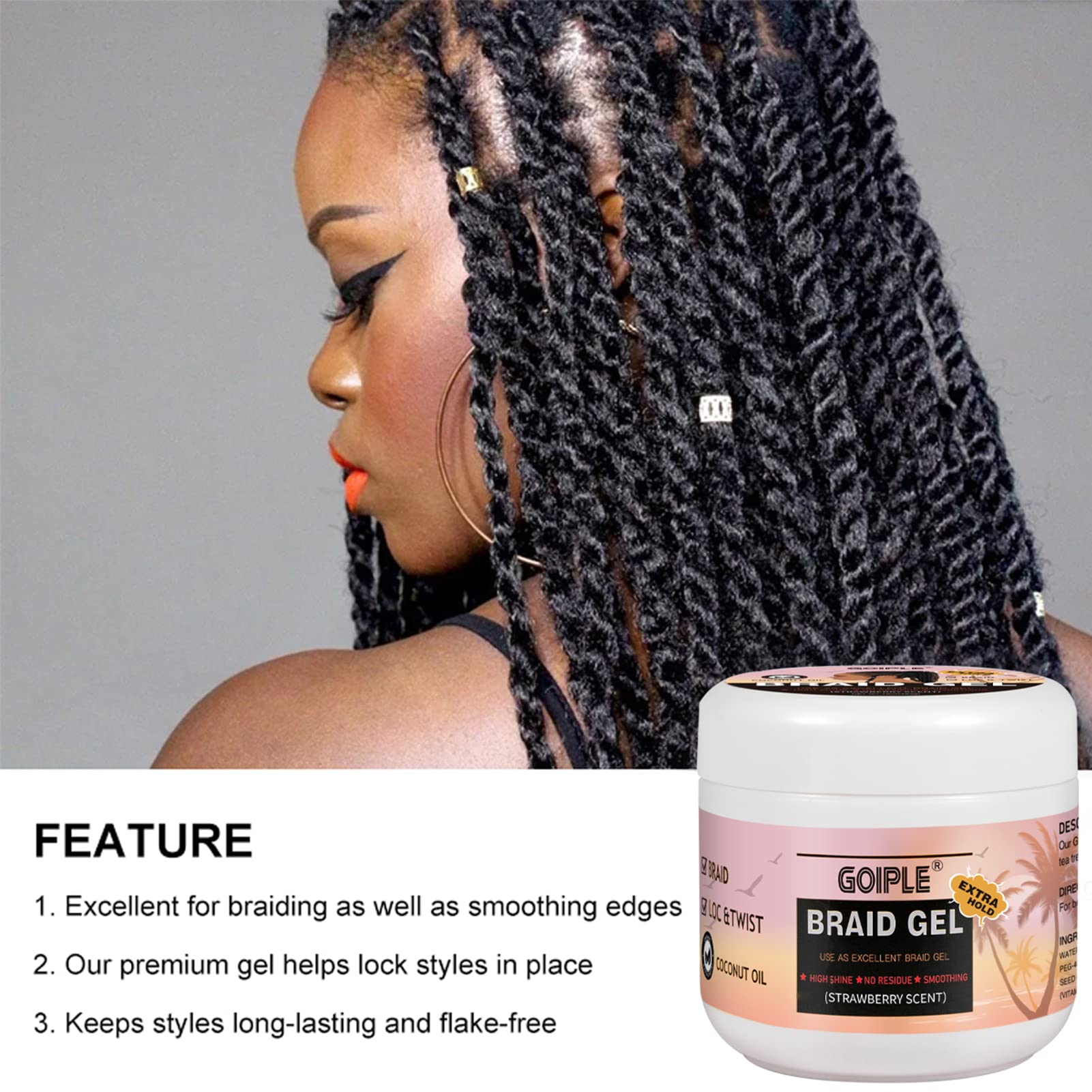 Goiple Gel fragancia fresa: aroma agradable durante el peinado.