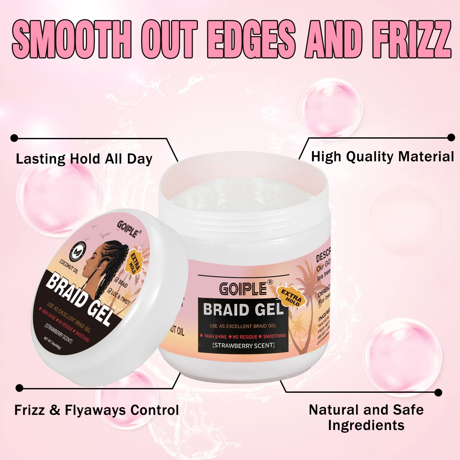 Goiple Gel retorcido brillo natural: facilita el peinado retorcido con brillo suave.