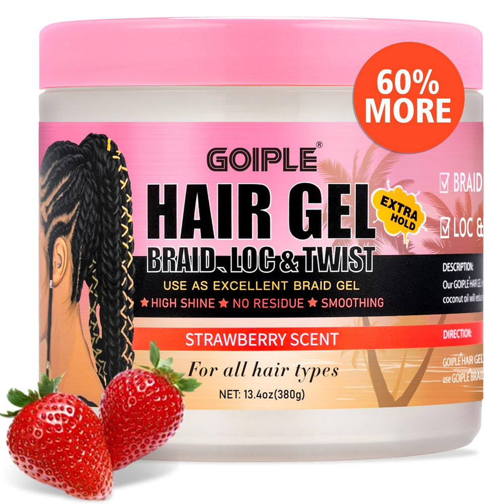 Goiple gel trenzado en botella, fijación duradera para trenzas y torsiones.