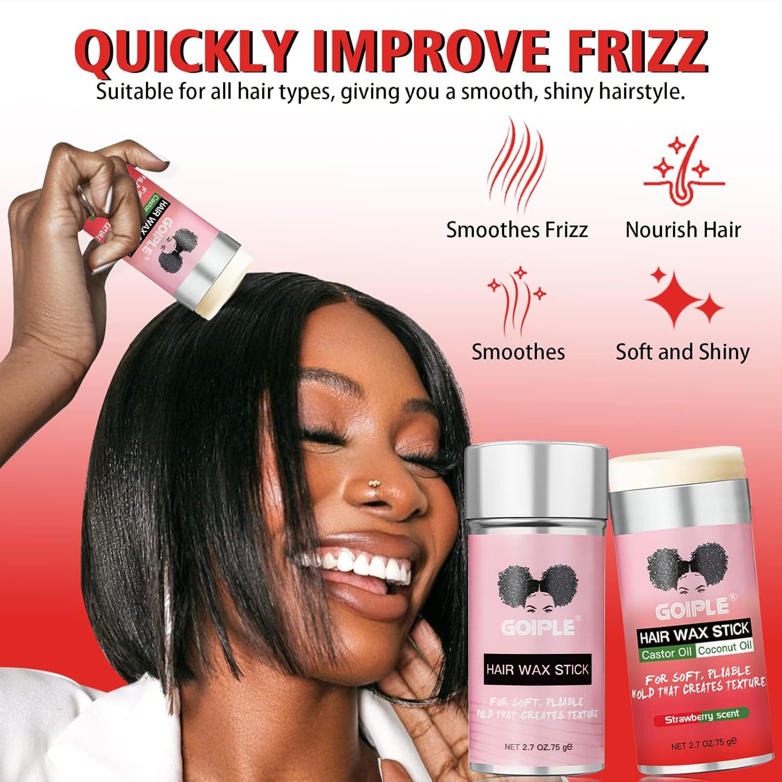 Goiple 24h hold on hair, showcasing long-lasting smoothness without residue