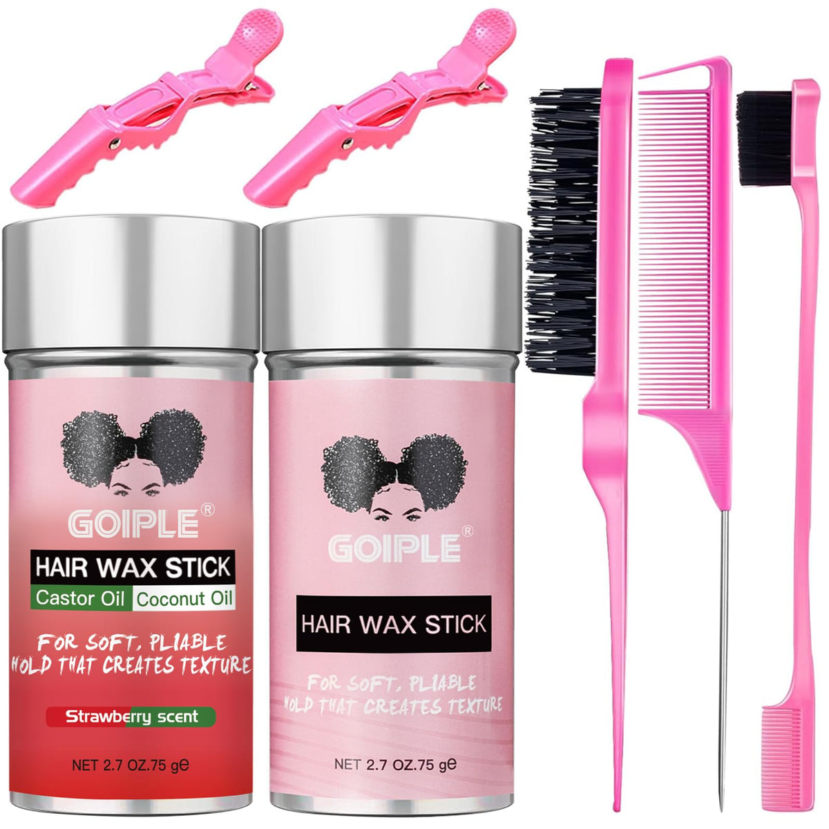 Goiple hair pomade stick packaging showing compact tool for easy storage and transport