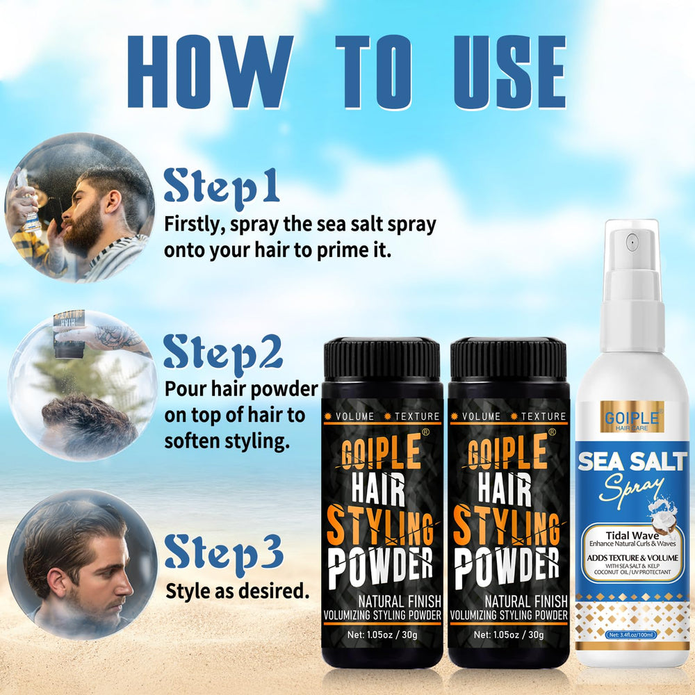 Goiple Hair Styling Powder suitable for all hair types, including curly and thinning hair.