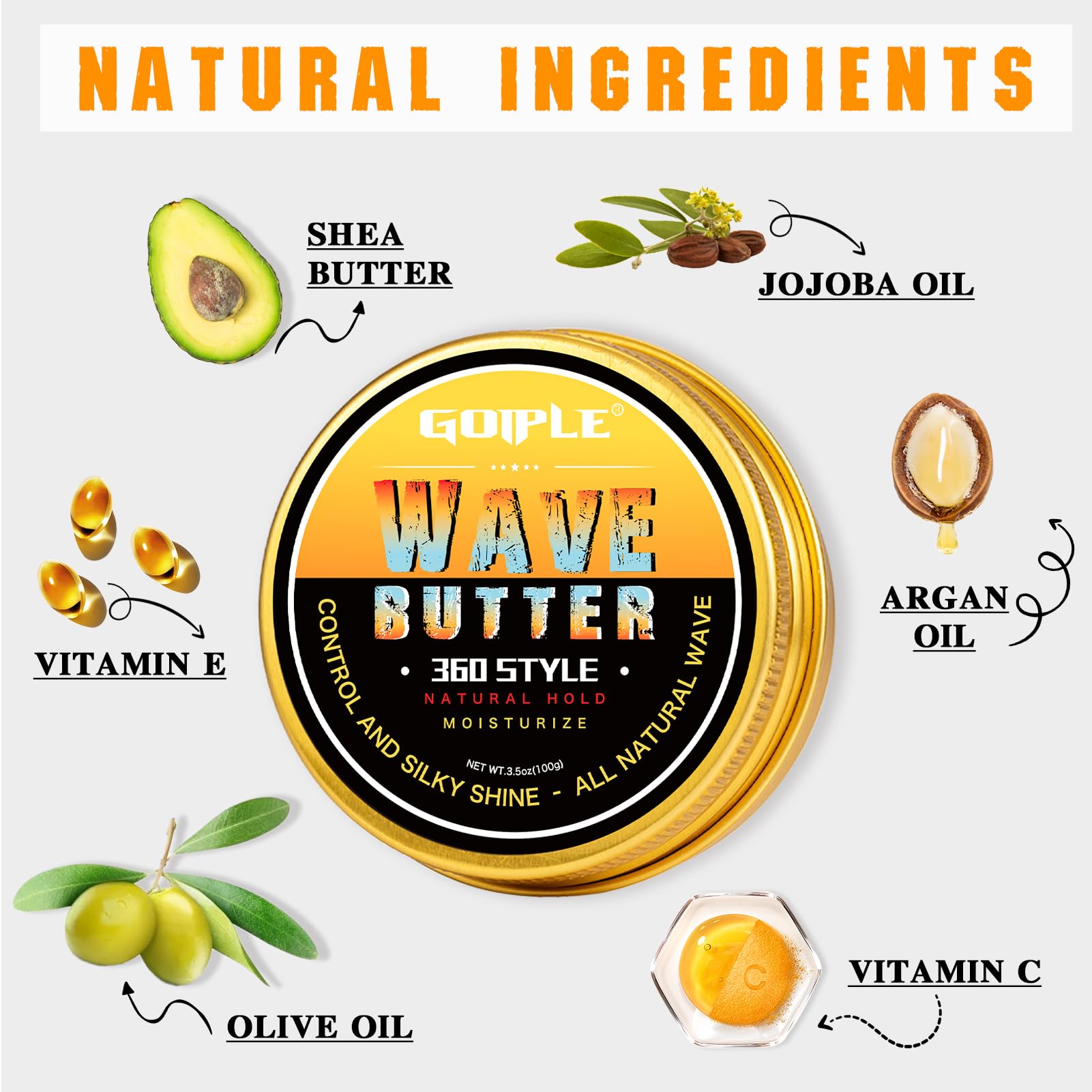 Goiple Mantequilla para Ondas 360, hidratación nutritiva para el cabello