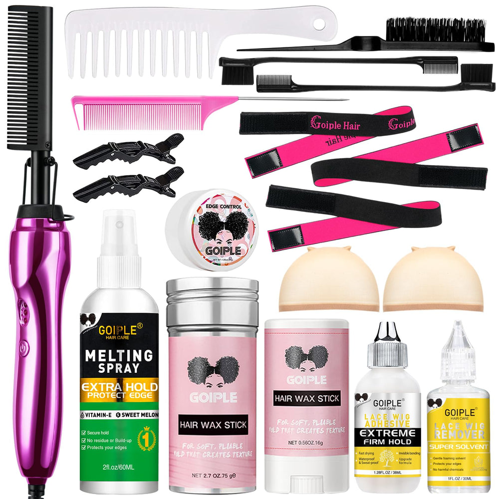 Goiple hot comb set for wigs with even heat distribution for smooth results