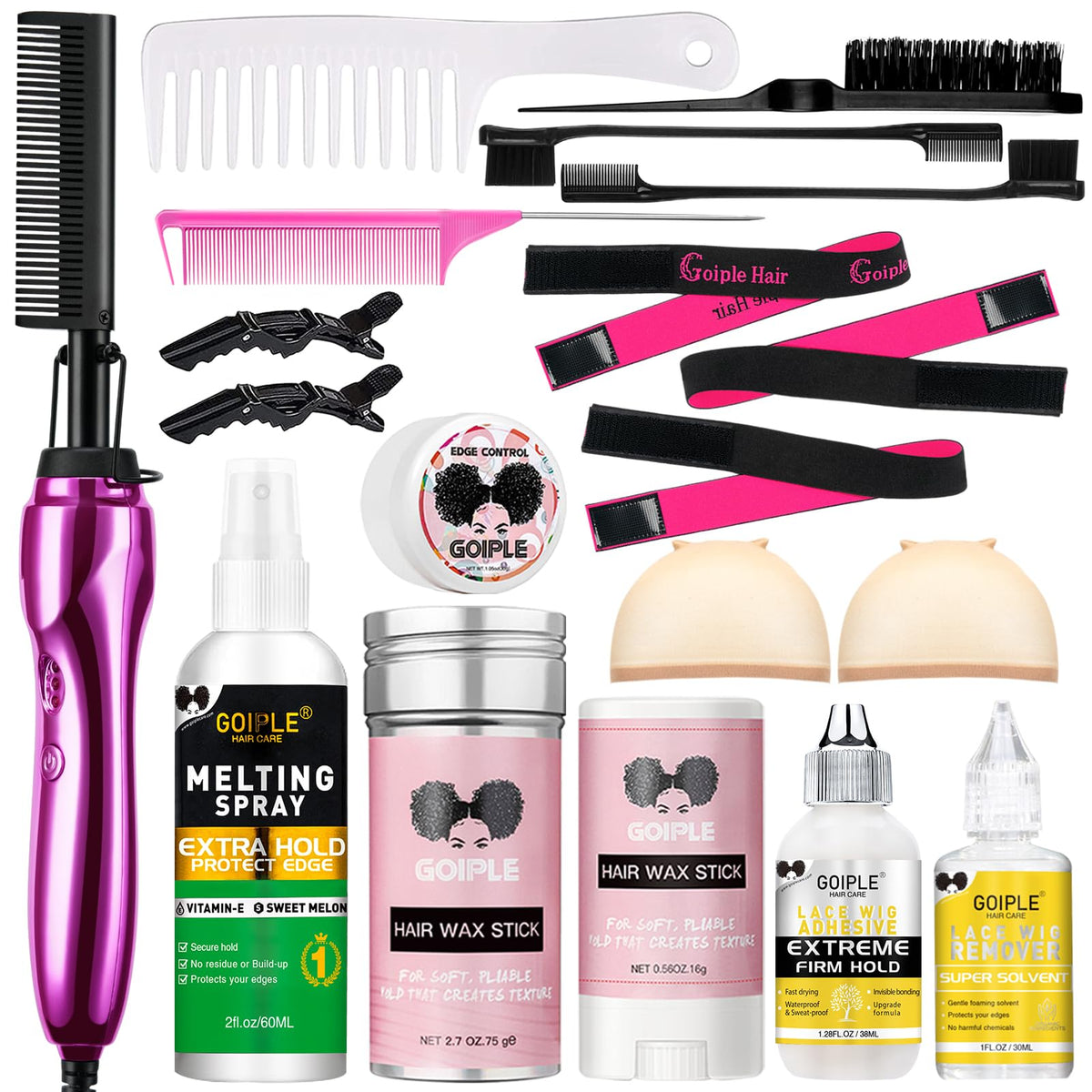 Goiple hot comb set for wigs with even heat distribution for smooth results