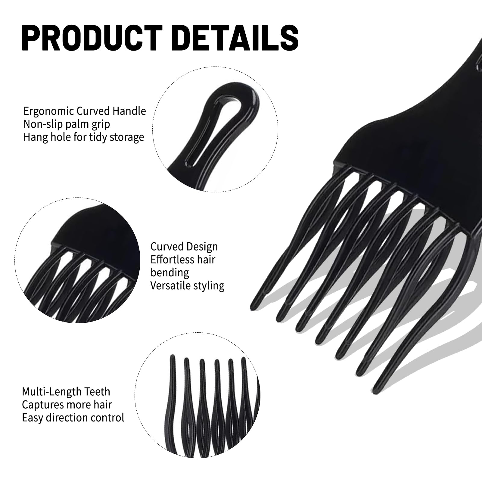 Goiple hygienic rubber construction is rinseable for quick cleanup after styling.