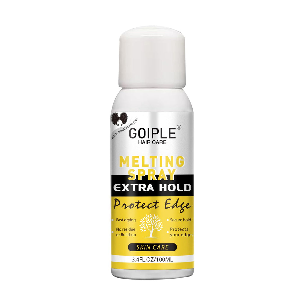 Goiple lace-melting spray bottle for invisible lace adhesion and seamless finish.