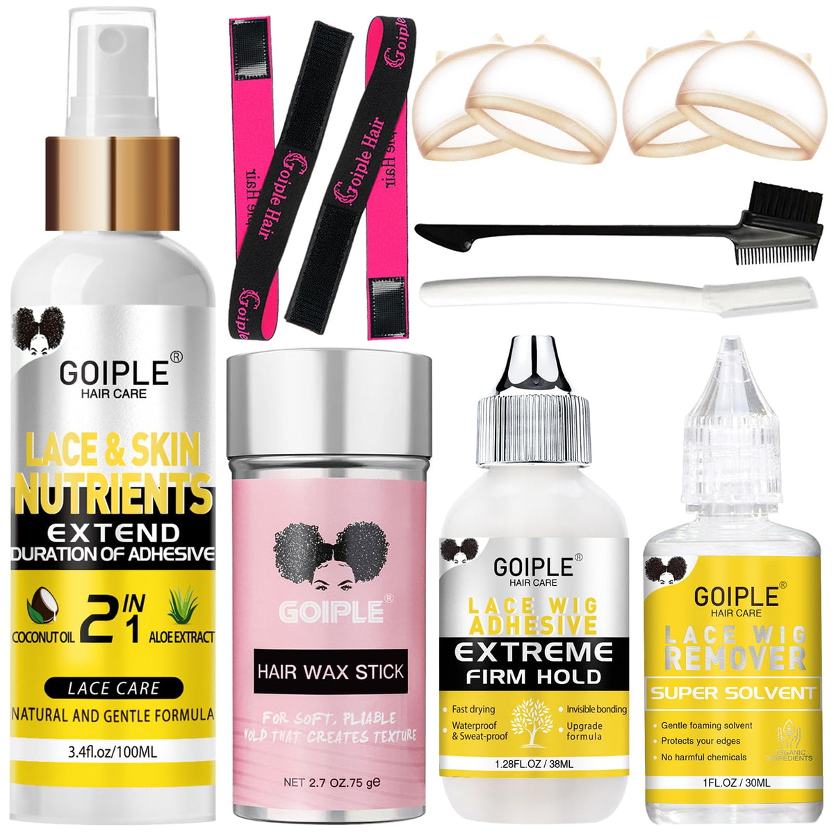 Goiple lace skin nutrients spray shown for scalp care and prep.