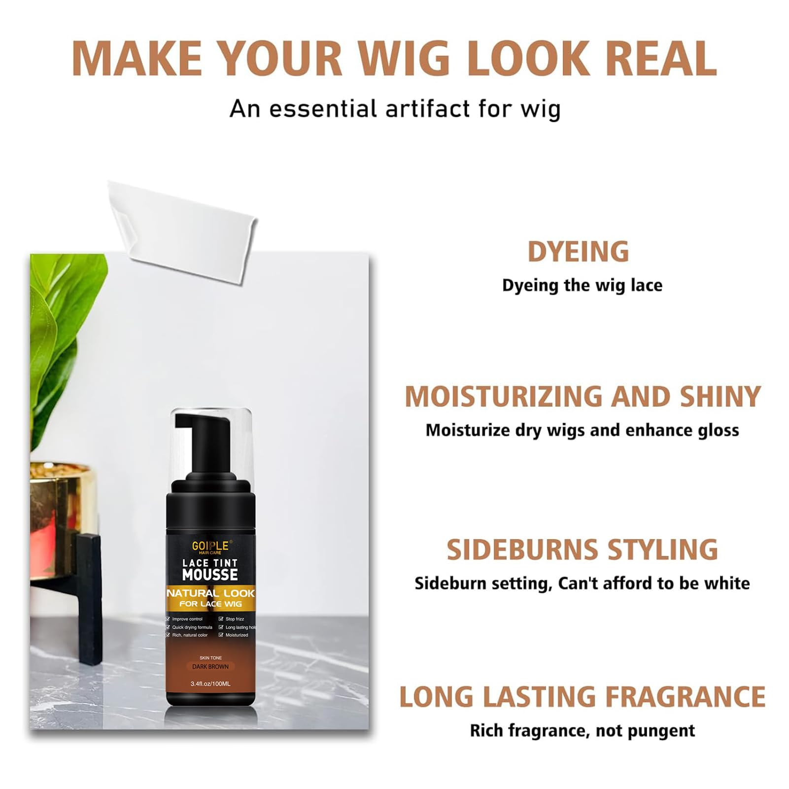 Goiple lace tint mousse application for quick, natural blend