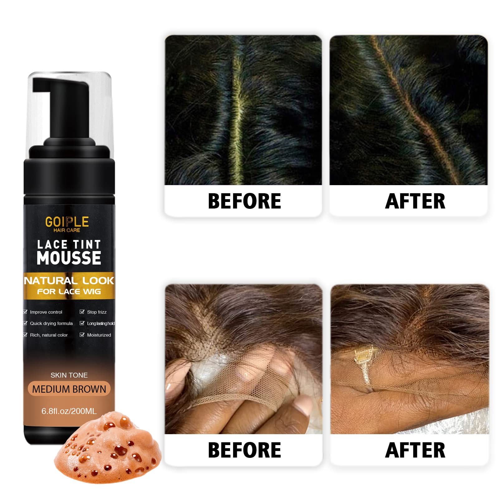 Goiple Lace Tint Mousse three-shade range—fits light to dark tones.