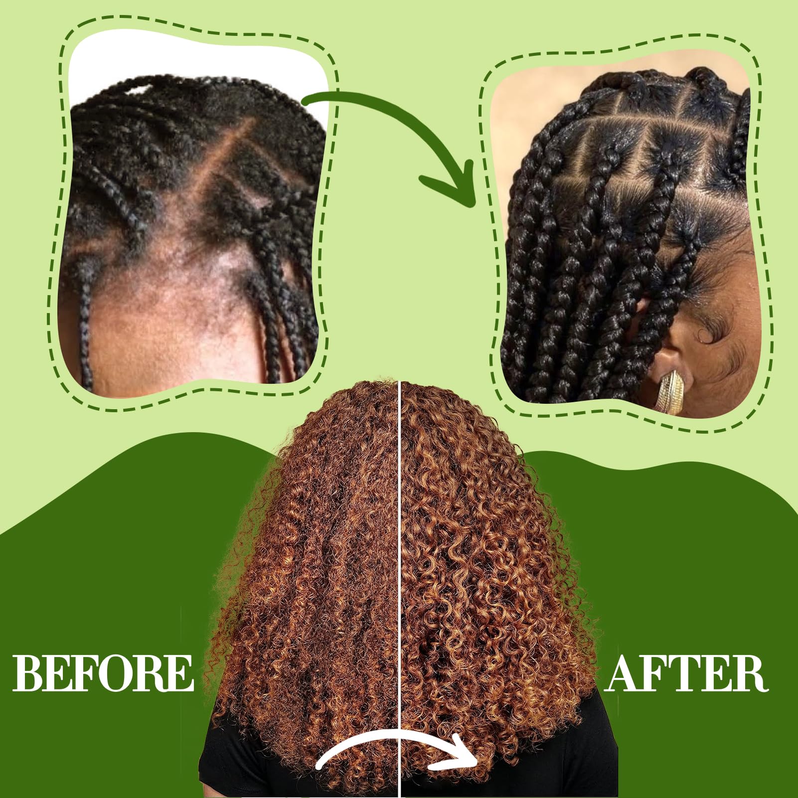Locs brillantes y nutridas gracias al spray de rosas.