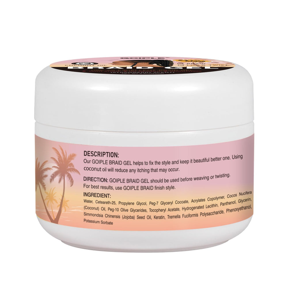Goiple long-lasting hold and shine for all-day braided styles.