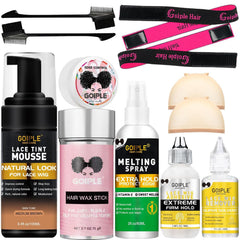 Goiple melting lace tint mousse bottle showing quick-dry formula for natural lace finish