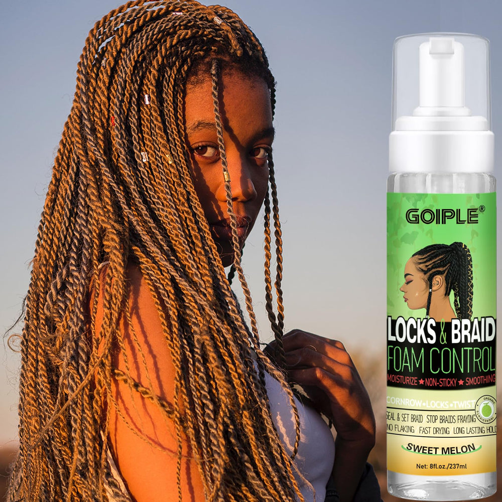 Look final de trenzas con Goiple Mousse, hidratadas y brillantes.