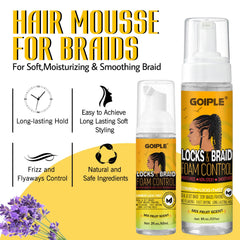 Goiple mousse-trenzas-control-frizz: reduce los pelos sueltos en trenzas.