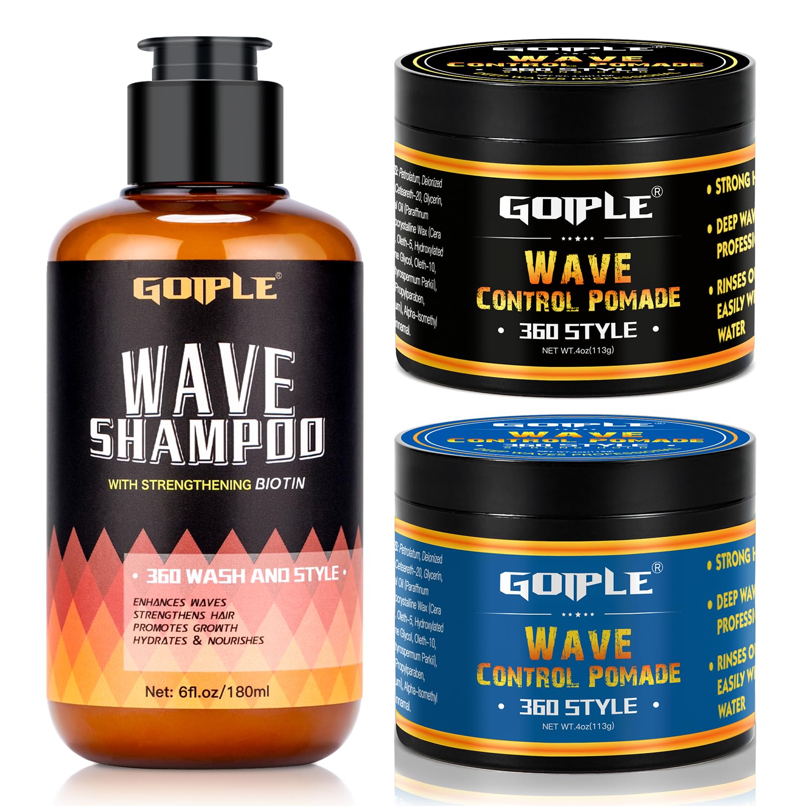 Goiple pomada para olas naturales muestra textura firme para definición de 360 olas