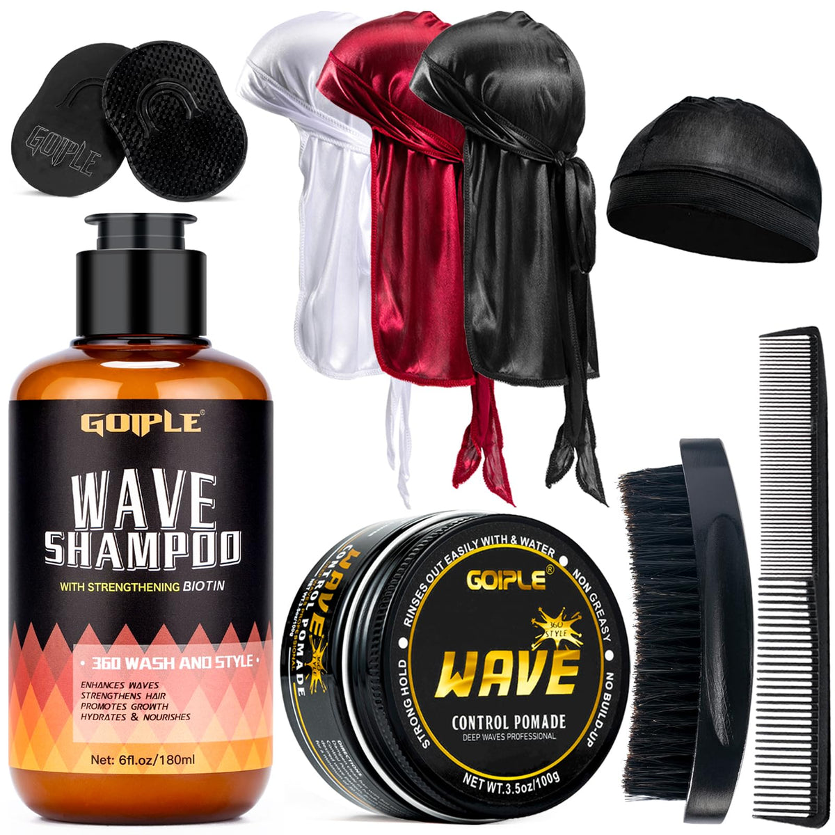 Goiple pomada para ondas 360, define la textura con brillo natural.