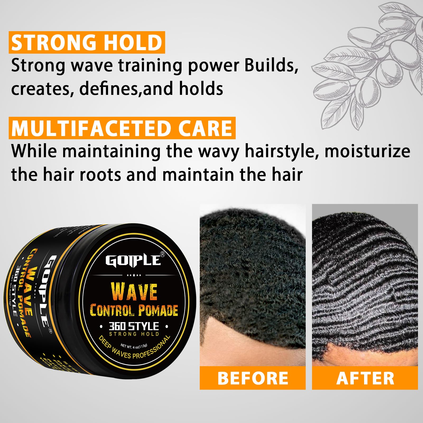 Goiple pomada para ondas ofrece control y brillo sedoso.