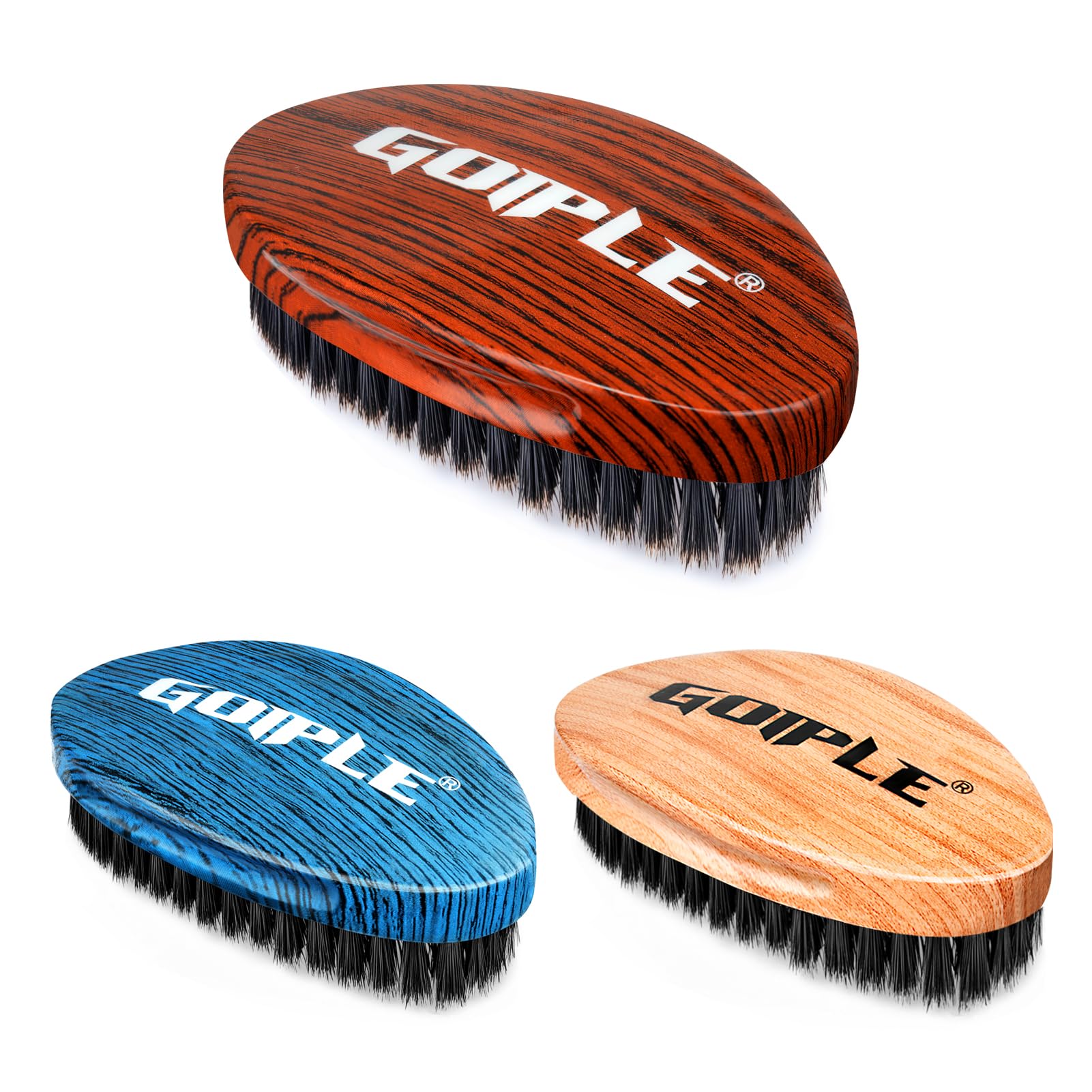 Goiple red wave brush in use for quick touch-ups.