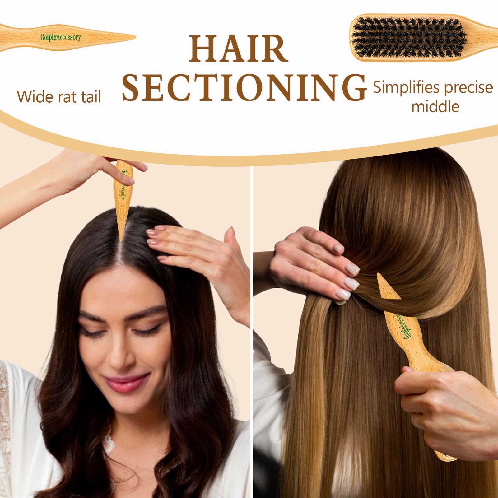 Goiple slick back brush delivers a glossy, smooth finish