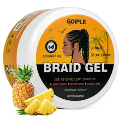 Goiple strong hold braiding gel 8oz bottle for durable braids and smooth edges